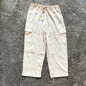 NWT SANCTUARY Swim 100% Cotton Cargo Pants Size M Casual Minimalist Loungewear